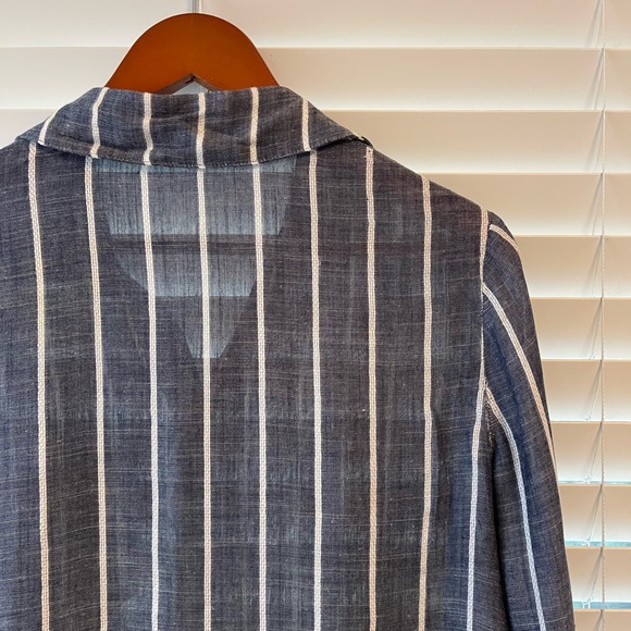 Blue + White Striped Long Sleeve Button Up - Picture 7 of 8
